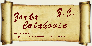 Zorka Čolaković vizit kartica